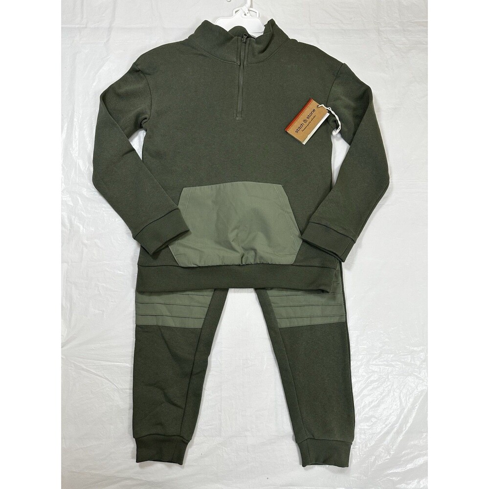 Youth Boy’s Green 2-Piece Sweatshirt and Sweatpants Set Size 10